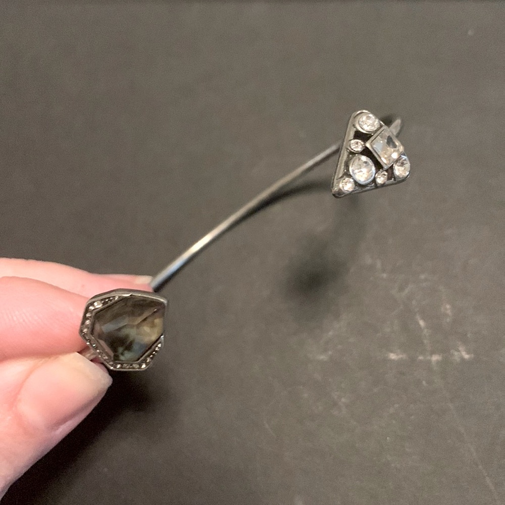 Chloe + Isabel Northern Lights Open Cuff Bracelet- Pearl Inlay - Blue - Silver